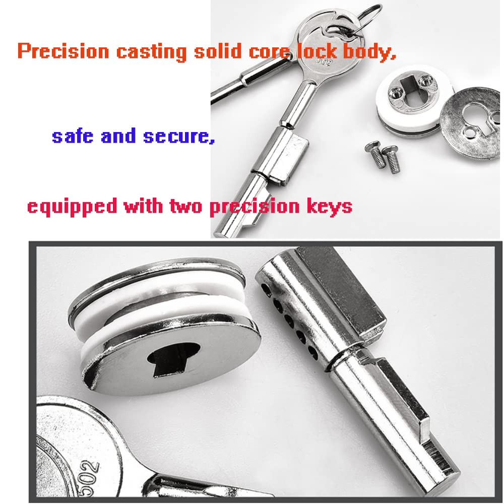 Glass Lock Sliding Door with Key Display case Locks Small, Silver