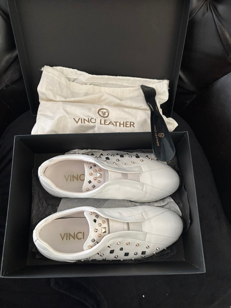Vinci Leather Spiked Shoes