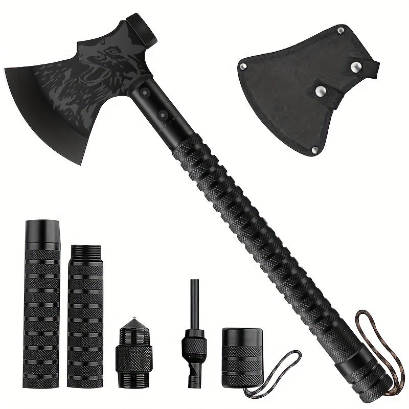 18" Tactical Camping Axe with Sheath - Multi-Functional Survival Gear Tool Kit