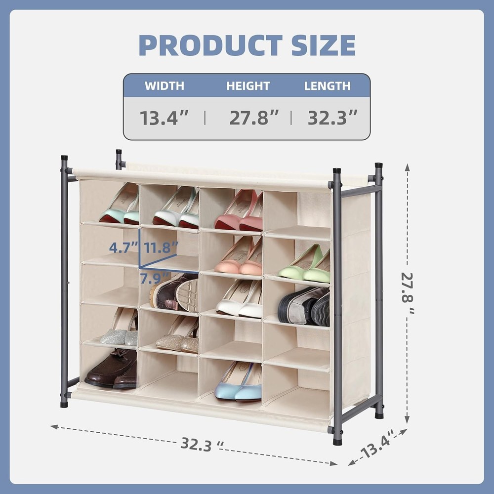 Stackable Shoe Cubby Organizer Free Standing Shoe Cube Rack Entryway Bedroom