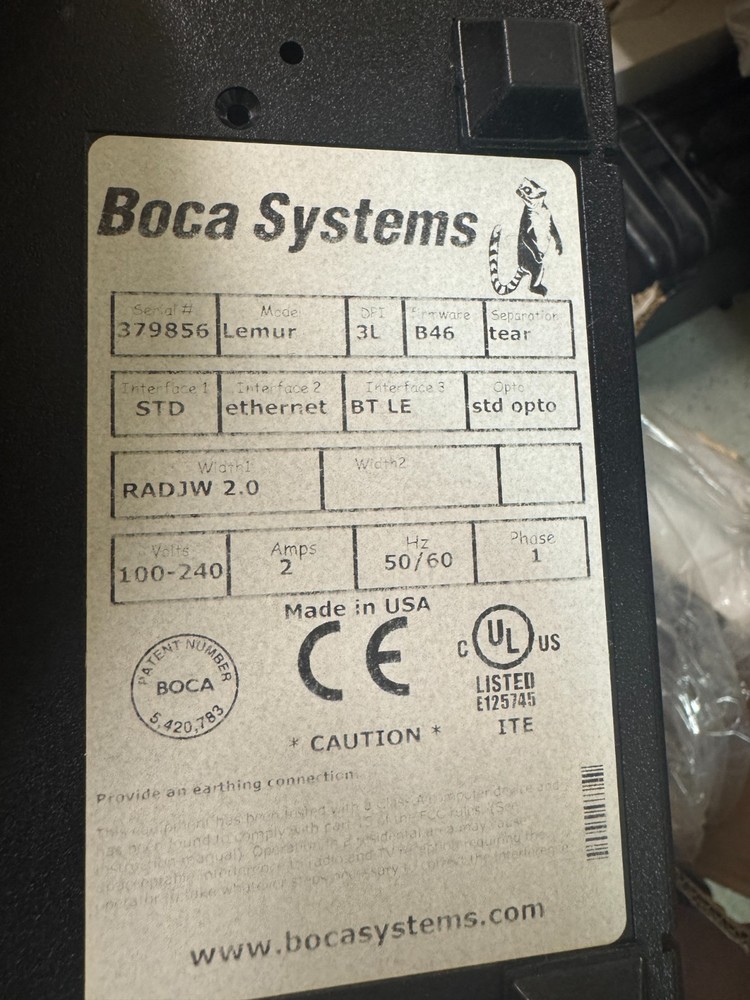 Professional Boca Systems Lemur Thermal Ticket Printer (High Configuration)