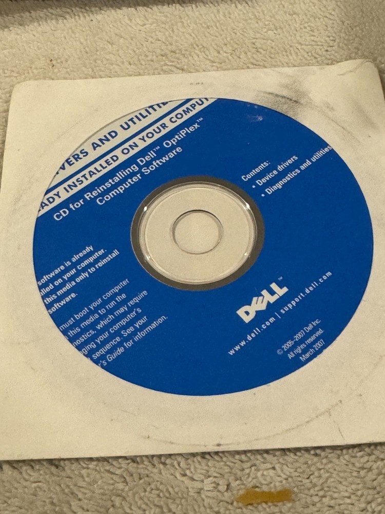 Dell Drivers & Utilities Reinstalling Dell Optiplex Computer Software - CD ONLY