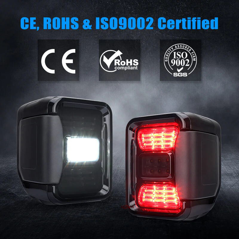 Pair Smoke LED Tail Lights Replace Halogen For Jeep Gladiator JT 2020 2021 2022