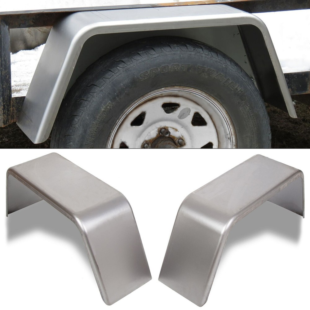 Set of 2 Square Steel Cargo Trailer Fenders Pair 8"-12" wheels 16 Gauge Steel