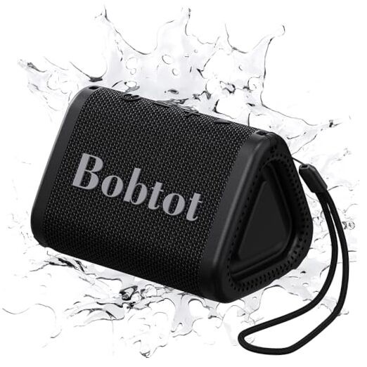 Portable Bluetooth Speaker Wireless, IPX7 Small Shower Speaker Black