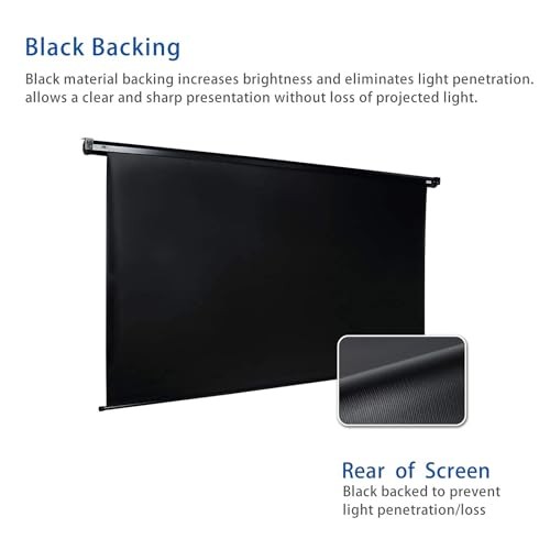 120" Motorized Projector Screen Electric Diagonal Automatic 120"(16:9) Black