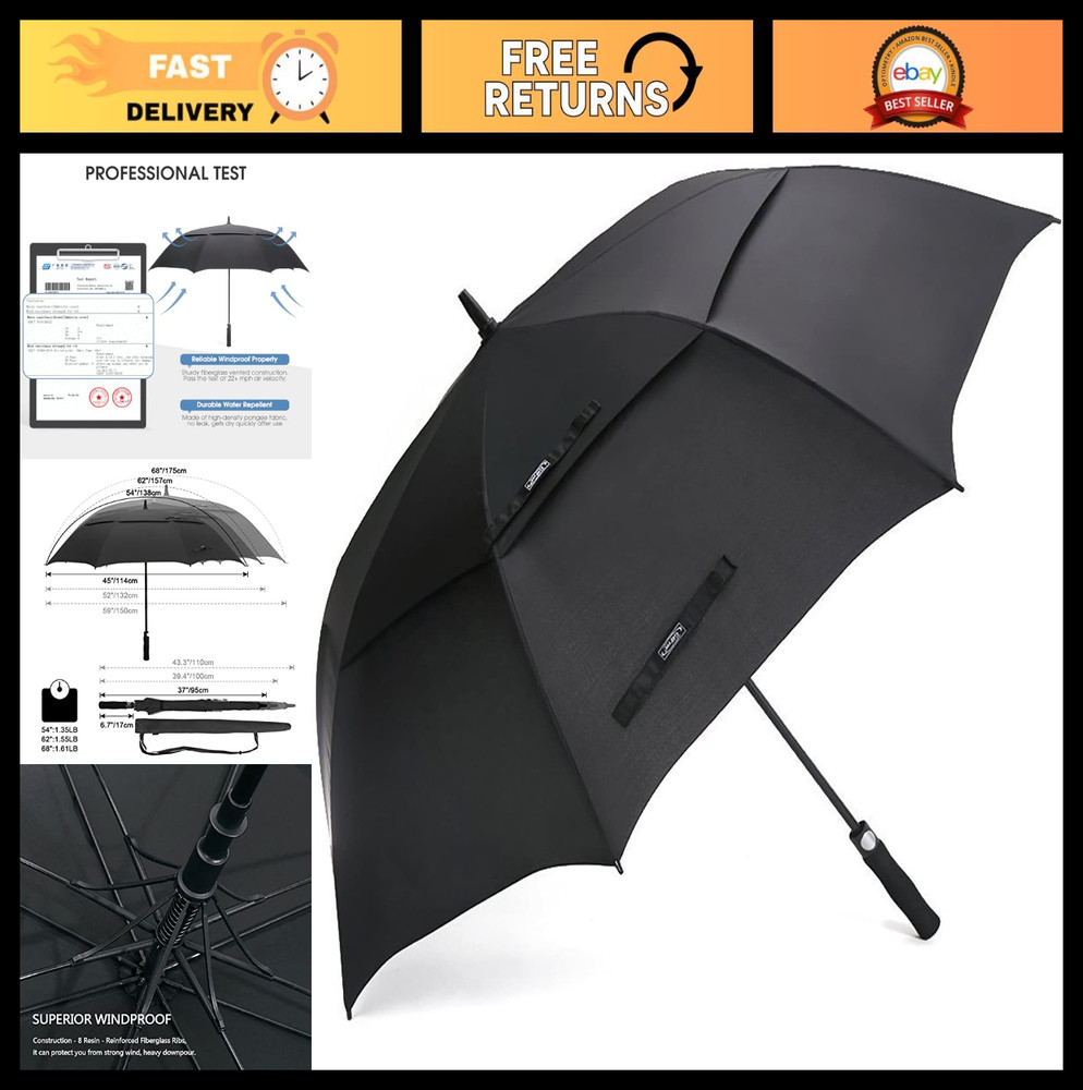 Extra Large Golf Umbrella 47-72 Inch, Automatic Open, Windproof, Waterproof, Dou