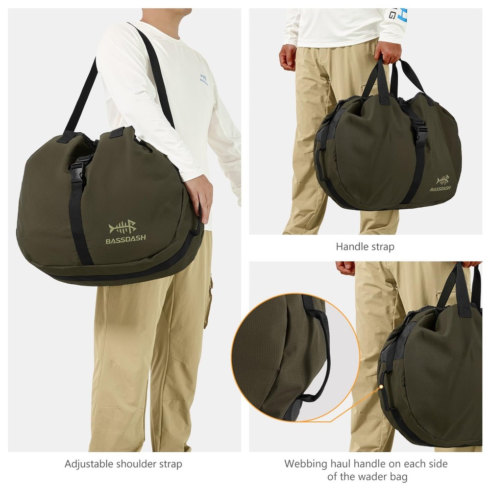 Wader Bag Foldable with Changing Mat Shoulder Strap Handles Mesh Boot Storage...