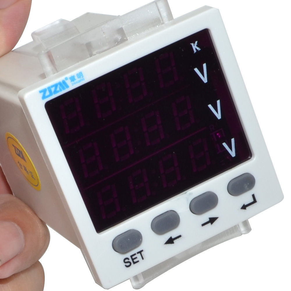 Three-phase AC Voltage Meter Intelligent Digital Display Voltmeter 48x48mm