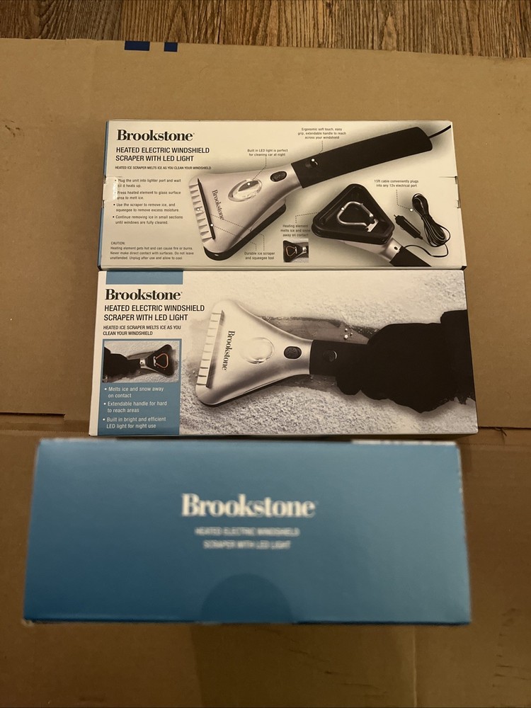 5, Brookstone Heated Electric Windshield ICE Scraper SEALED NIB