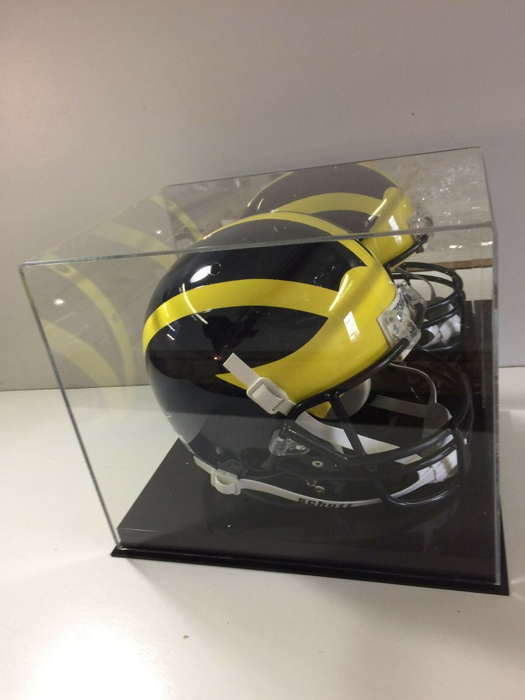 Football Helmet Case. MIRROR BACK solid black base UV