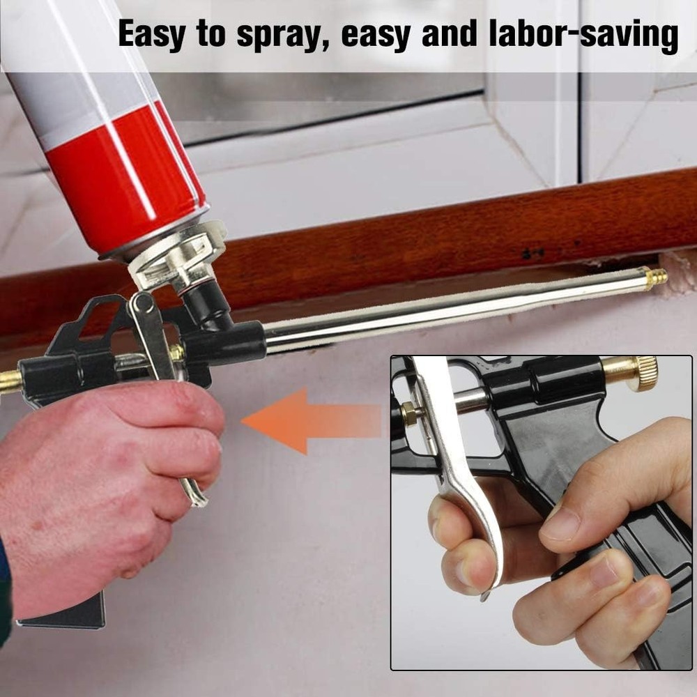 Lightweight Foam Gun with Spring Trigger Control for Precise Application, 2 Pack