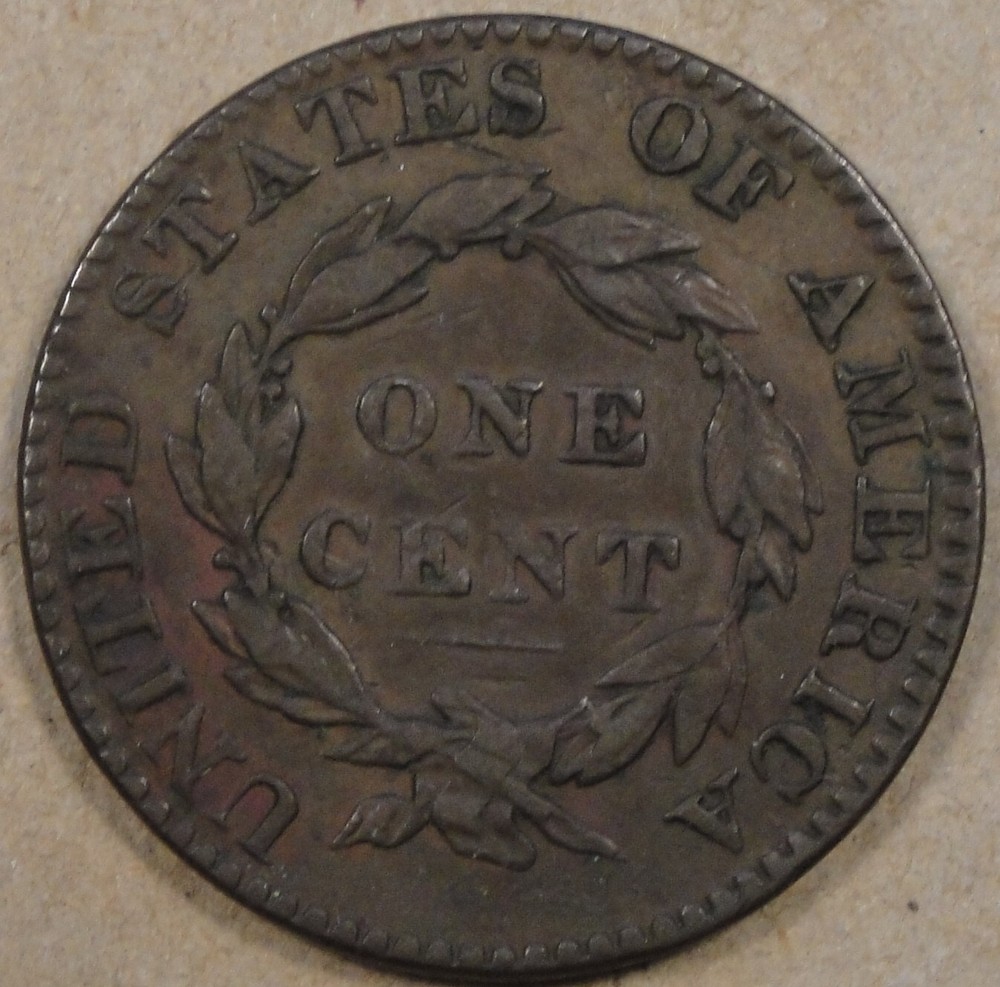 1822 Coronet Large Cent VF