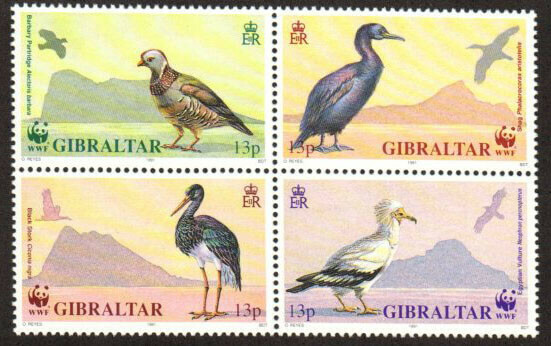 Gibraltar Stamp 591-594  - Birds