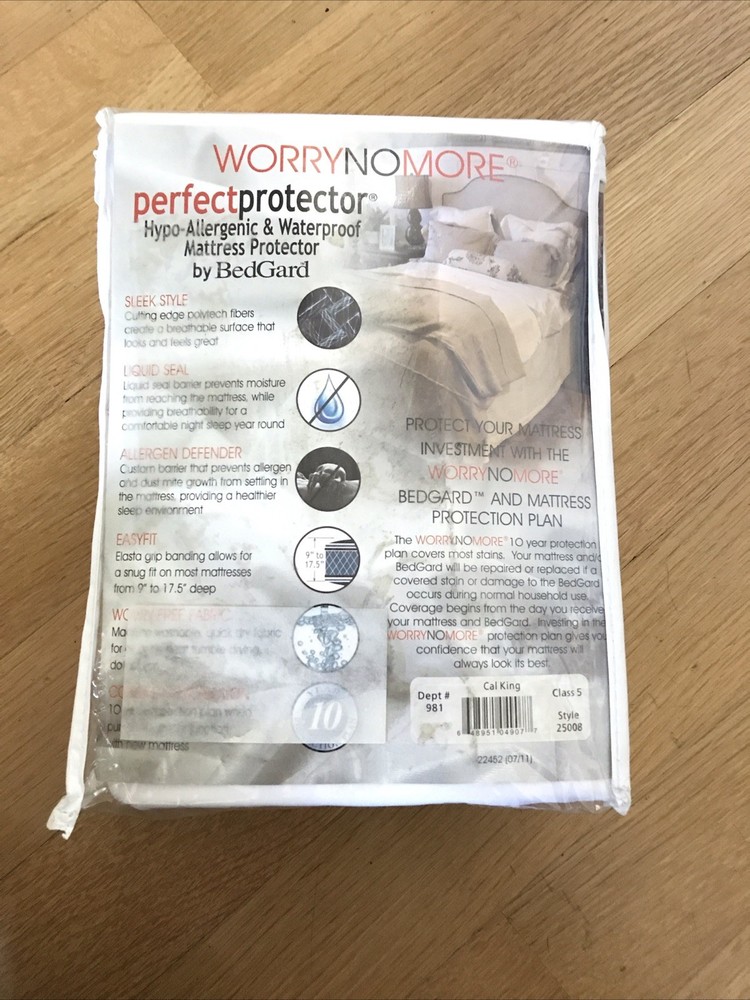 Cal King Mattress Protector. High quality, thin, new in package