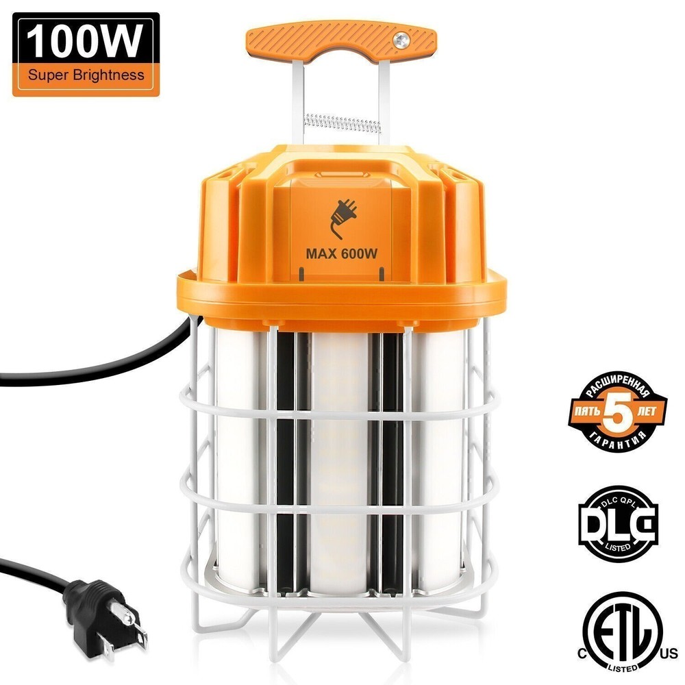 Led Temporary Work Light 100W, Linkable Warehouse High Bay Construction Lights