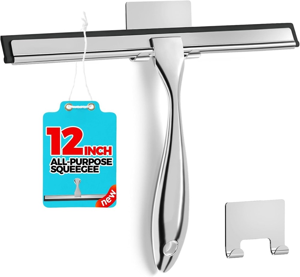12-Inch All-Purpose Shower Squeegee, Silver