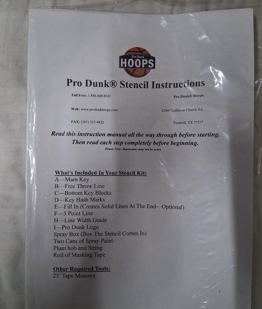 Pro Dunk Hoops Court Stencil Kit