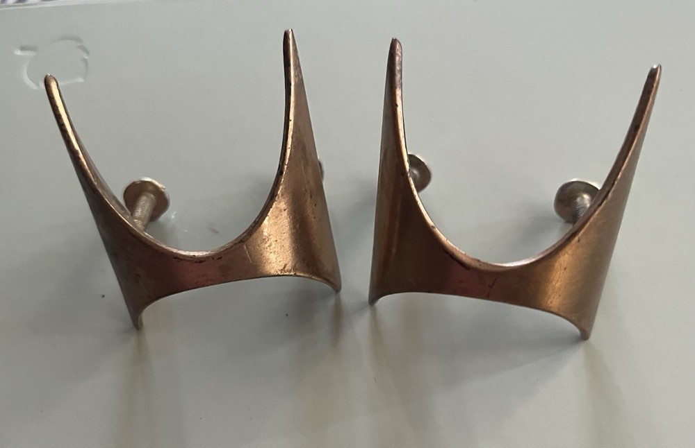 Original Broyhill Brasilia Vintage Authentic MCM 2 Drawer Pull 13285 Solid Brass