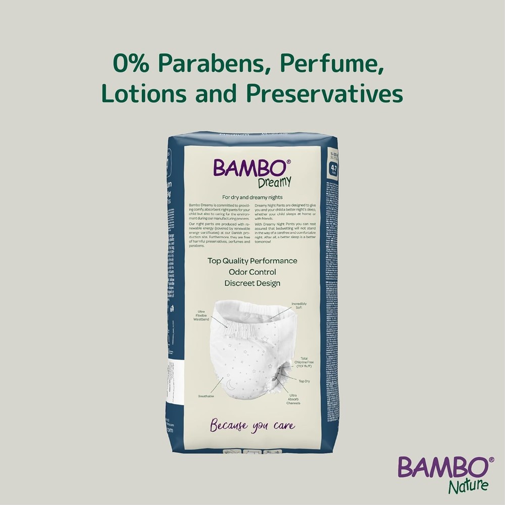 Bambo Nature 60 Pack Pull-Ups - Night Time Unisex Medium Disposable Diapers