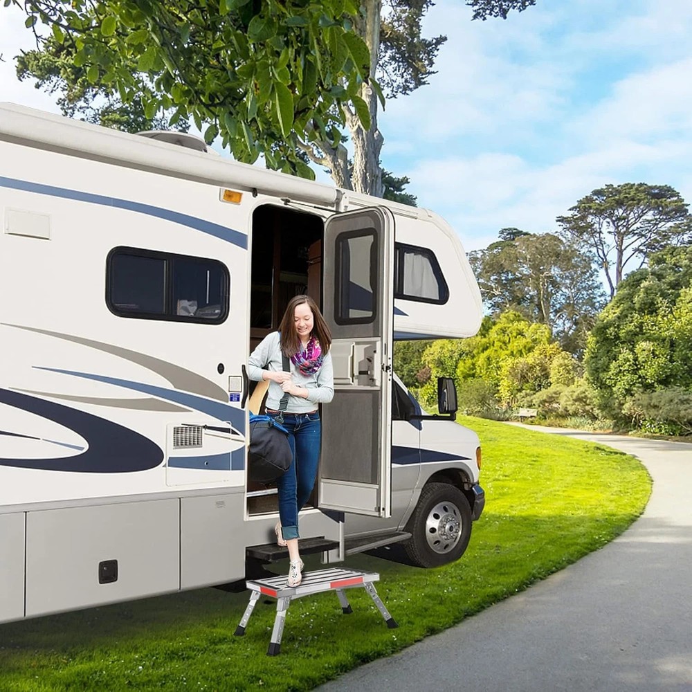 Safety RV Steps, Yagud Height Adjustable Folding Platform Step