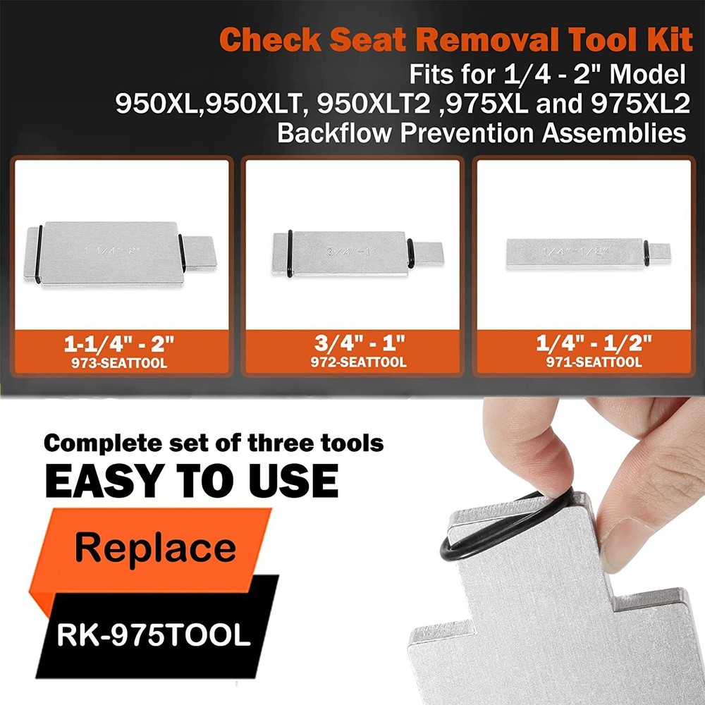 Check Seat Removal Tool Kit for Wilkins 1/4" - 2" Model 950XL/975XL RK-975TOOL
