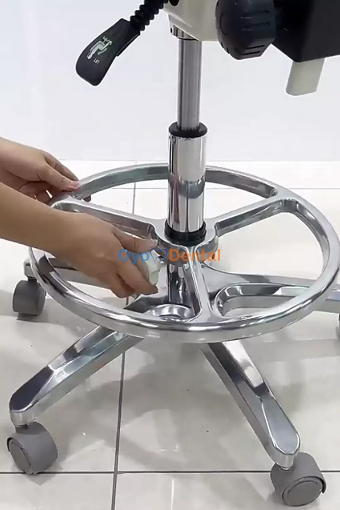 Ergonomic Adjustable Dental Operator Stool with Armrest Backrest Assistant Chair