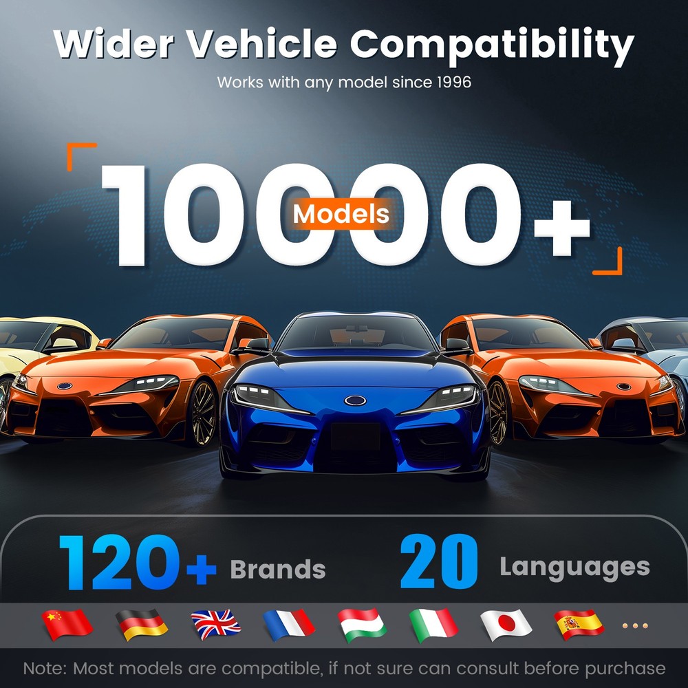 ANCEL DS100 OBD2 Scanner ABS SRS TCM Engine Code Reader Car Diagnostic Scan Tool