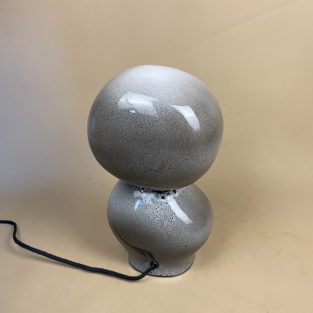 H&M Home Ceramic Grey Modern Lamp Bubble Rounded Shape Table Bedside Light