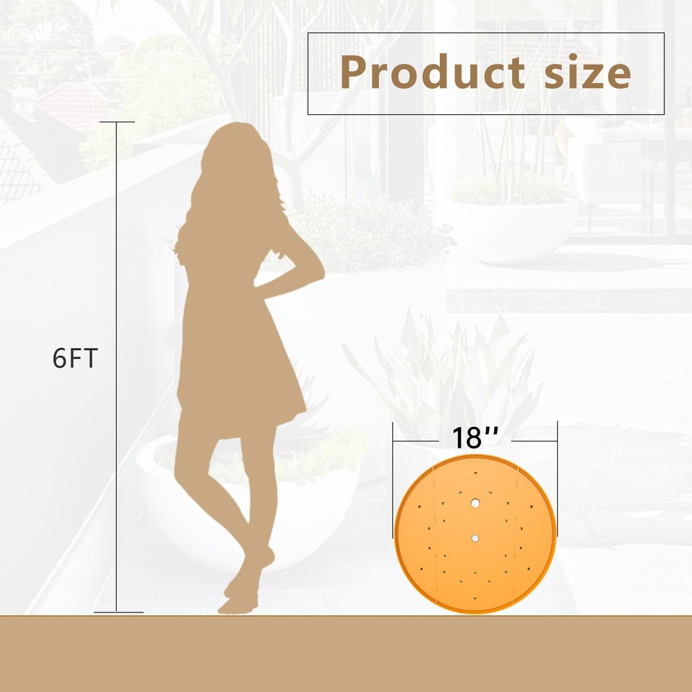 2Pcs Planter Inserts for Large Pots, 18" Round Plastic Planter Insert with Dr...