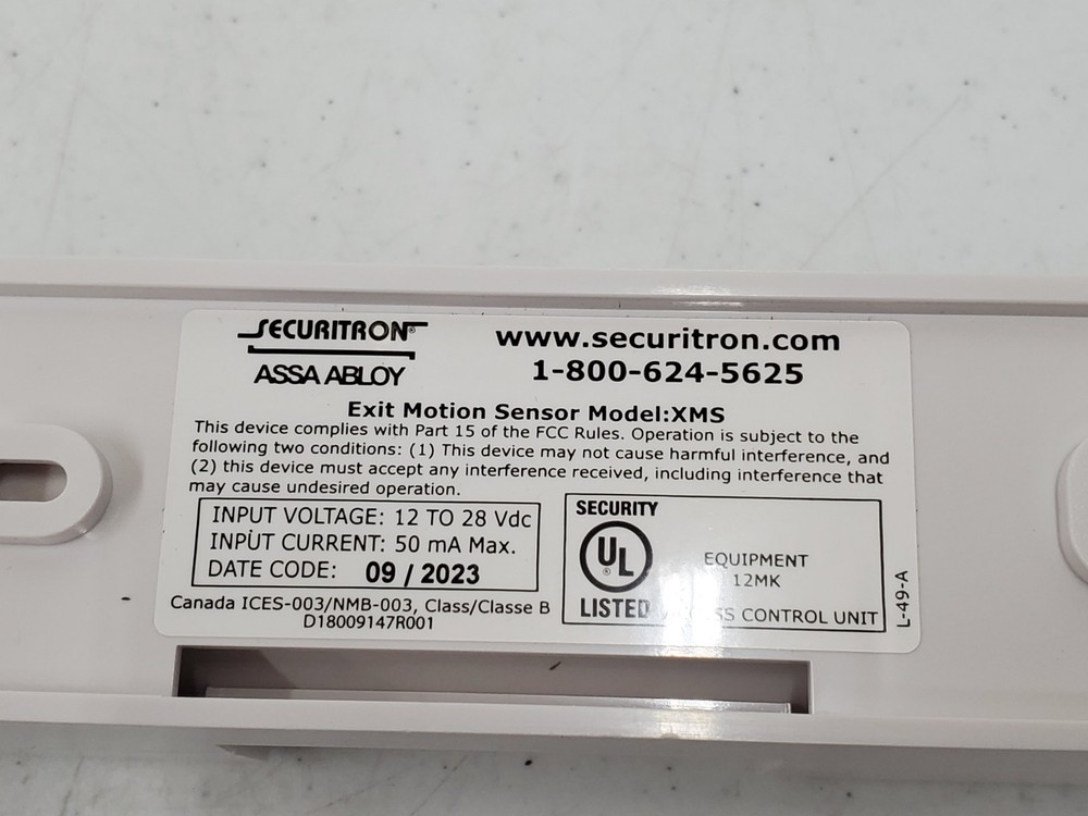Securitron XMS Exit Motion Sensor - White (134660-1 AO BY6B)