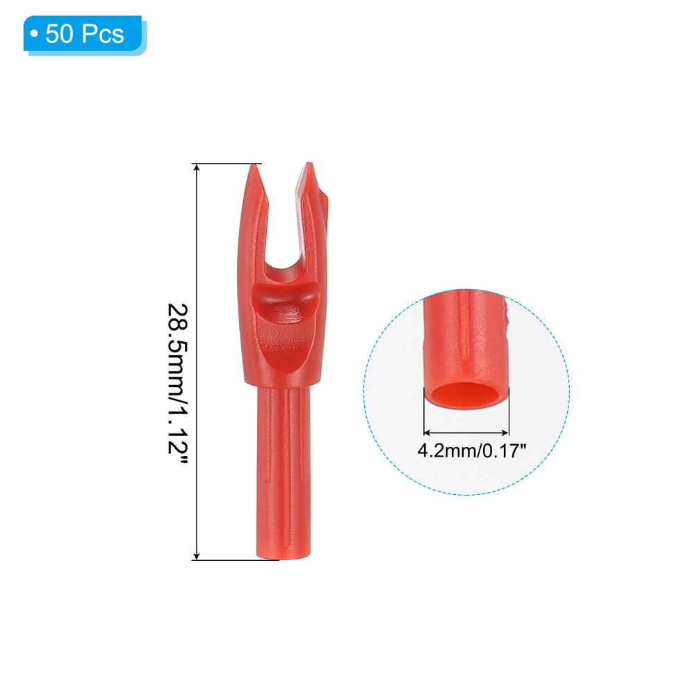 50Pcs Archery Arrows Nocks 4.2mm Insert Arrow Nock Replacement Red