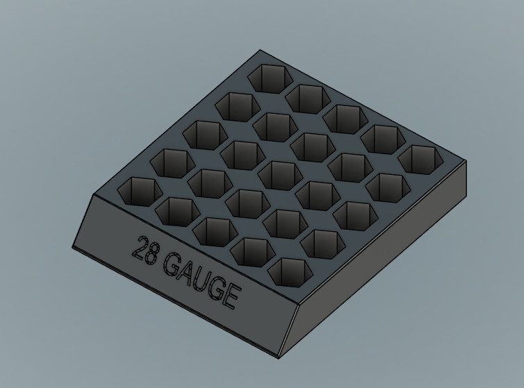 28 GA Shot Shell Reloading Block 25 Shot Durable High Strength Plastic