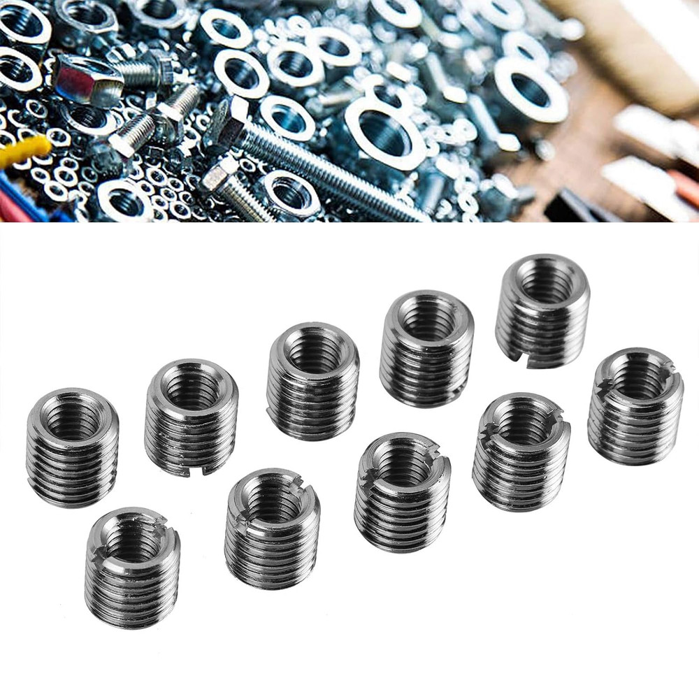 10Pcs Self Tapping Thread Insert, Externally Threaded Insert Inner M8 X 1.25 Out