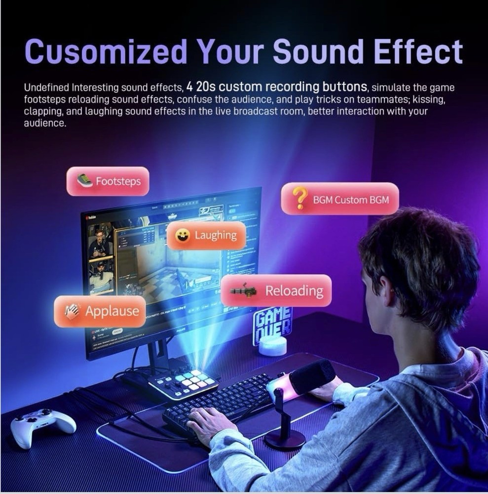 Maono Pc Gaming Microphone & Gaming Audio mixer Bundle🔥🔥🔥