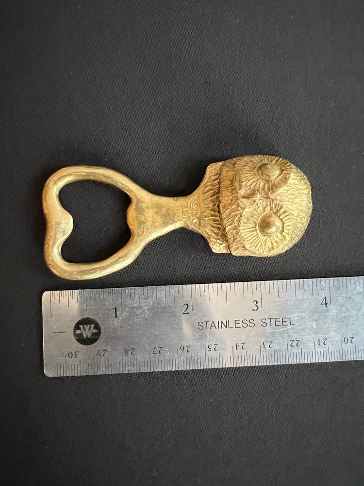 Creel & Gow Bottle Opener Owl Solid Brass NIB
