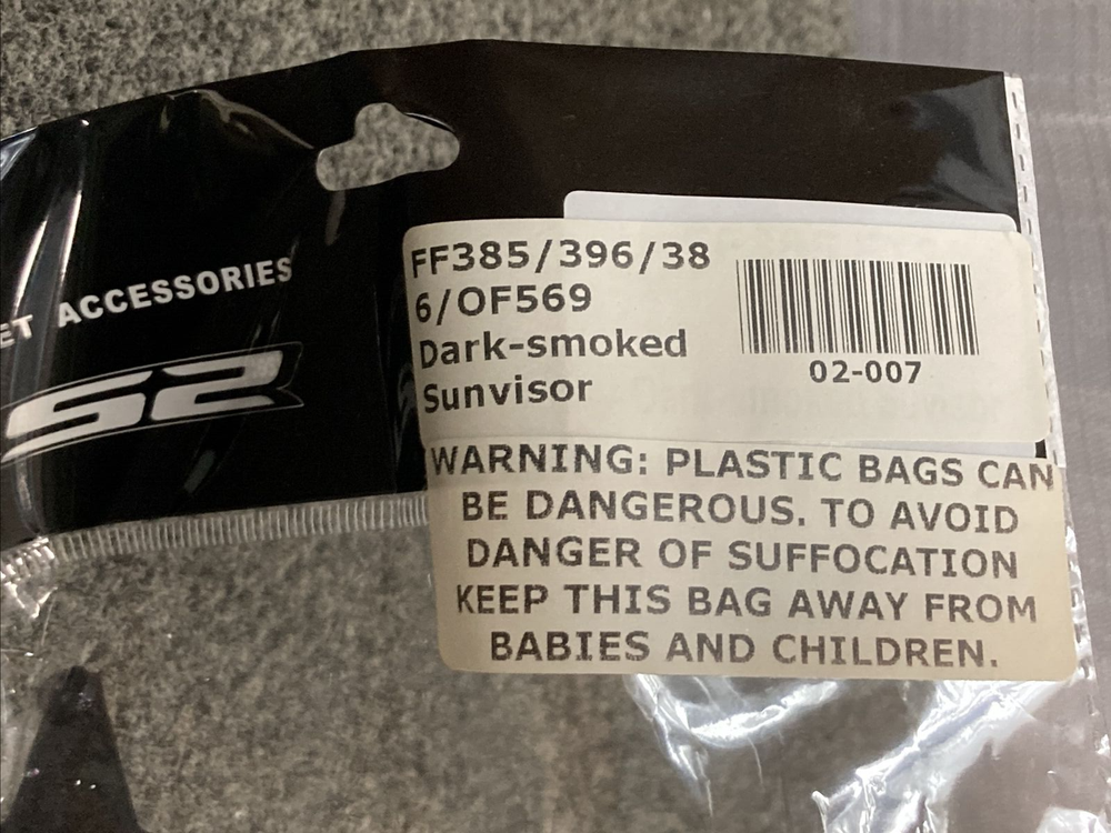 NEW LS2 02-007 FF385 T2 HELMET VISOR INNER SHIELD DARK SMOKE