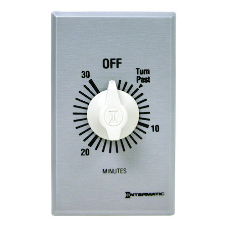 Intermatic Ff430m Timer, Spring Wound, 30 Min, Dpst, Silver