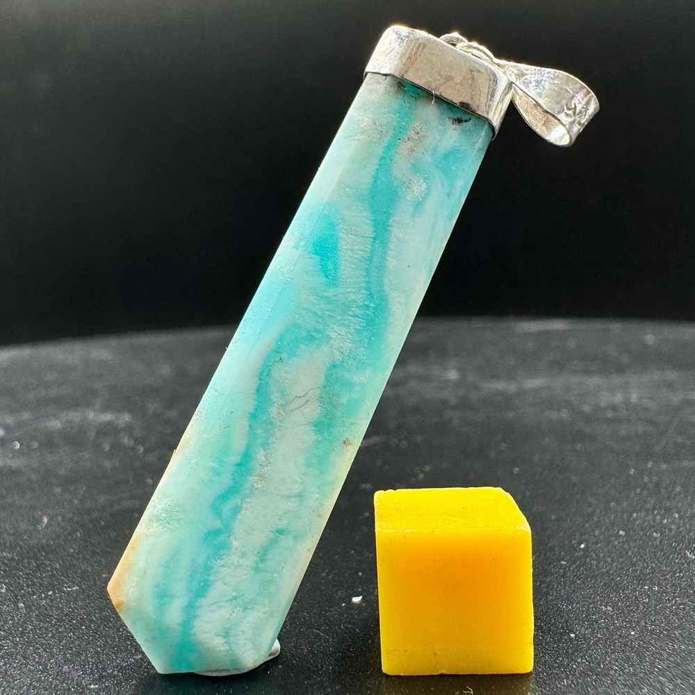 Aragonite pencil pendant - handcrafted stone