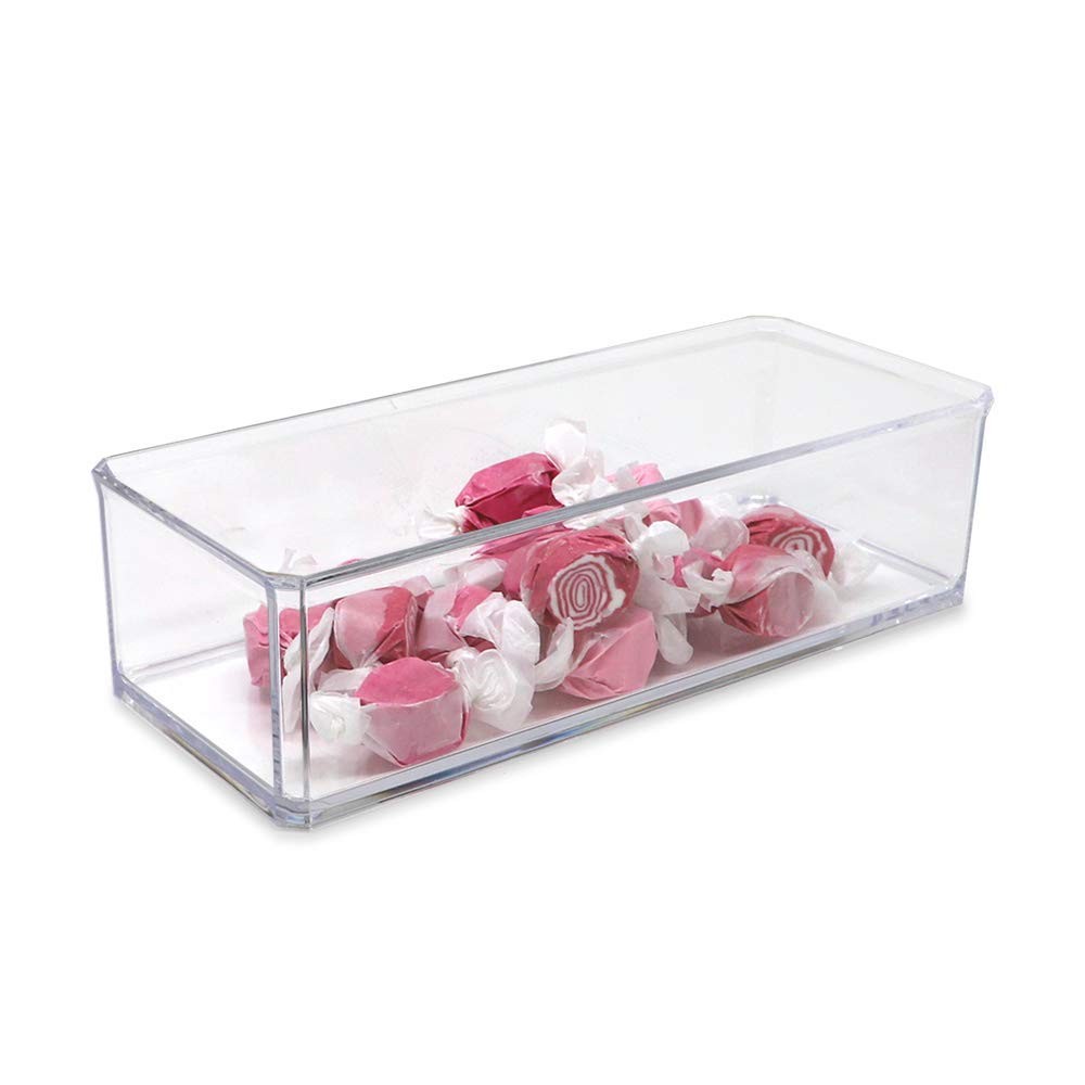 Isaac Jacobs Clear Acrylic Rectangular Stackable Storage Organizer, (9 L x 3.5 W