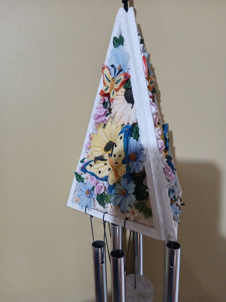 Butterfly Triangle 29" Wind Chimes Colorful Nice Design