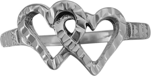 Diamond Cut United Hearts Ring