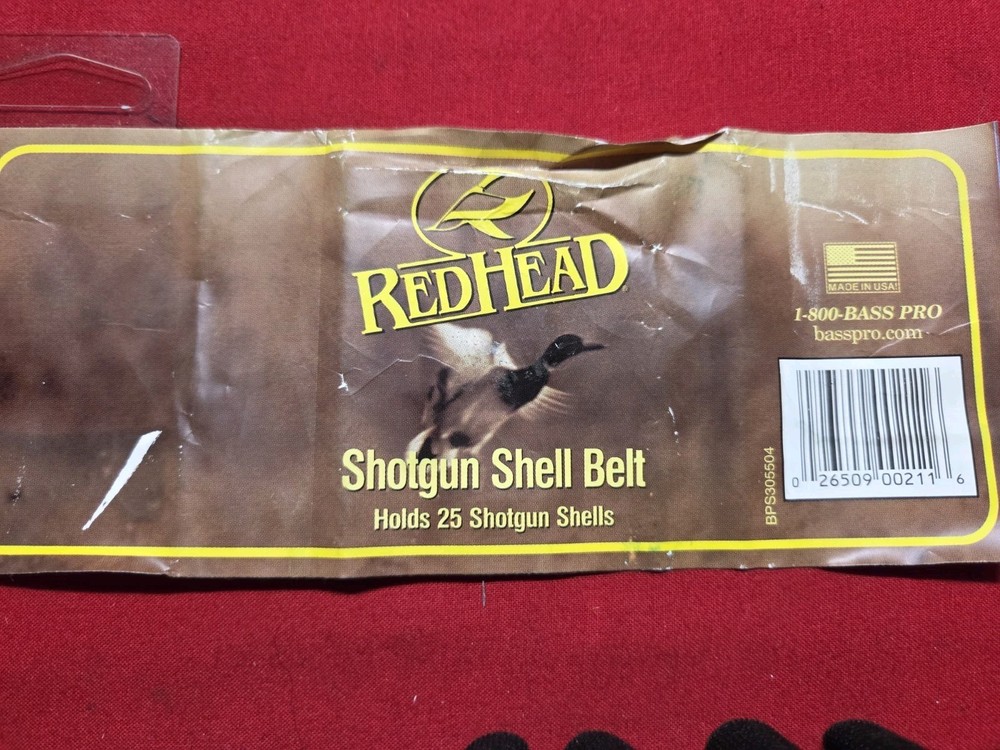 Vintage Redhead 46" Adjustable Black 25 Round Shell Belt.