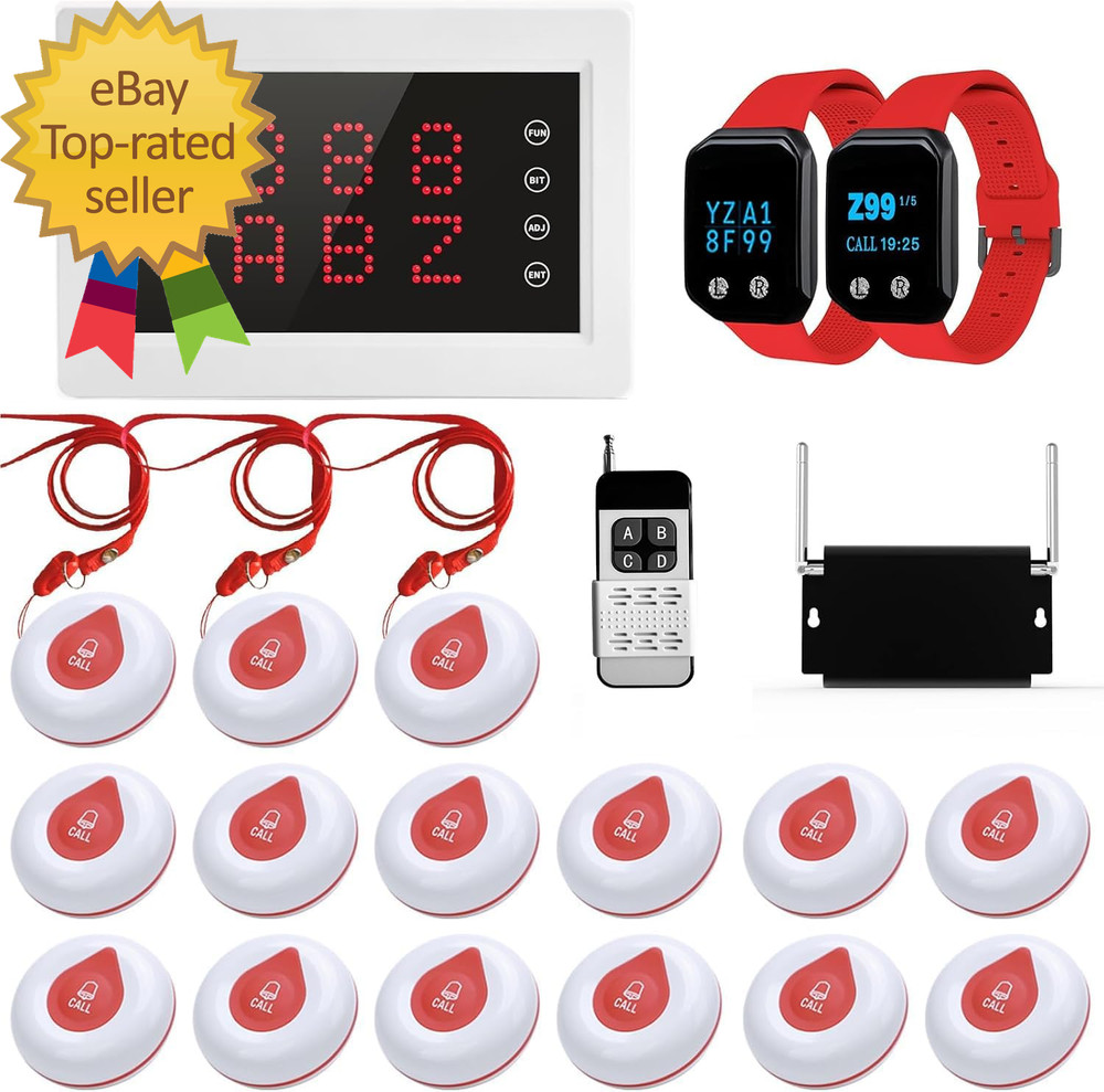 Caregiver Pager System Nurse Calling System 1200+Ft Wireless Calling System with