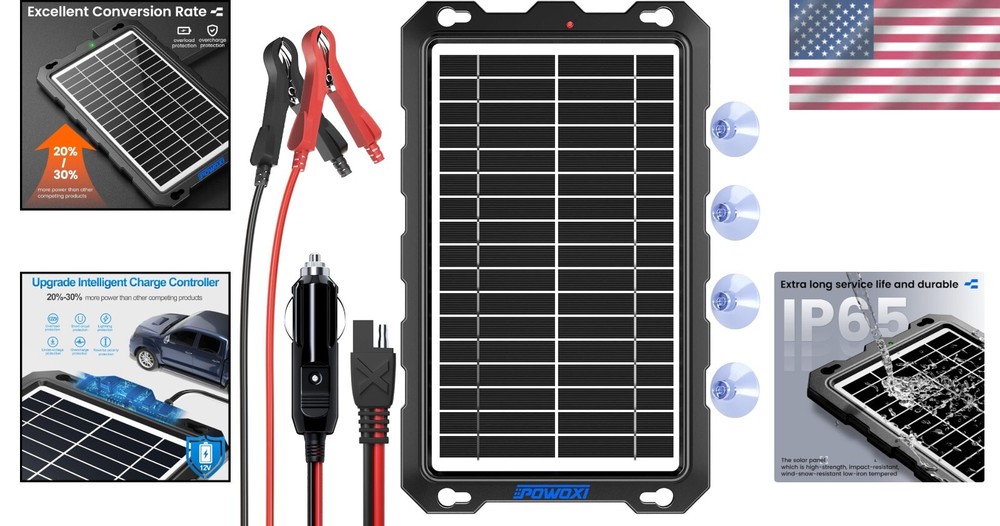 Intelligent 12V Solar Battery Maintainer - Versatile Charging Solution