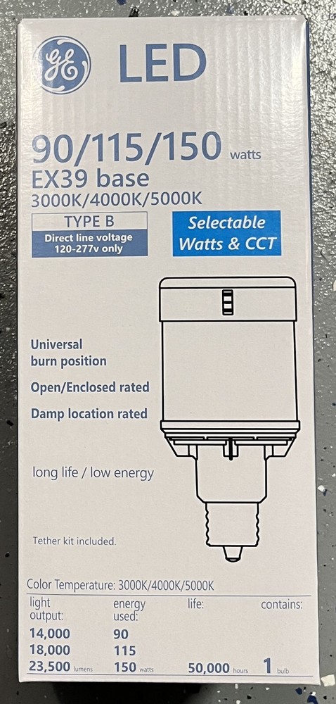 Current powered by GE LED/LC/ED28/7SC SELECTABLE LED HID Lamp