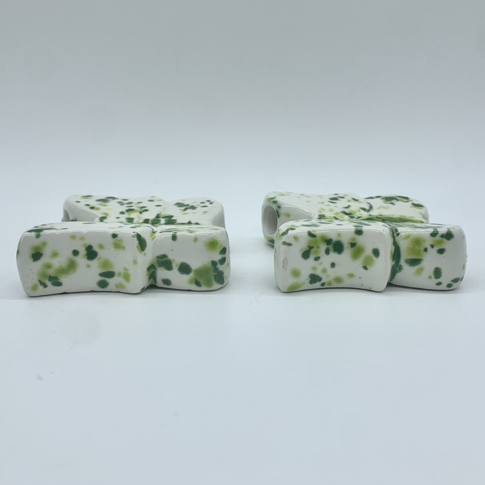 Vintage Ceramic Macrame Beads Butterfly