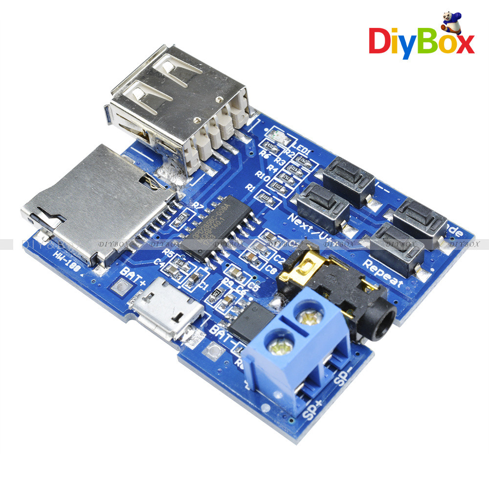 TF card U disk MP3 Format decoder board amplifier decoding audio Player module D