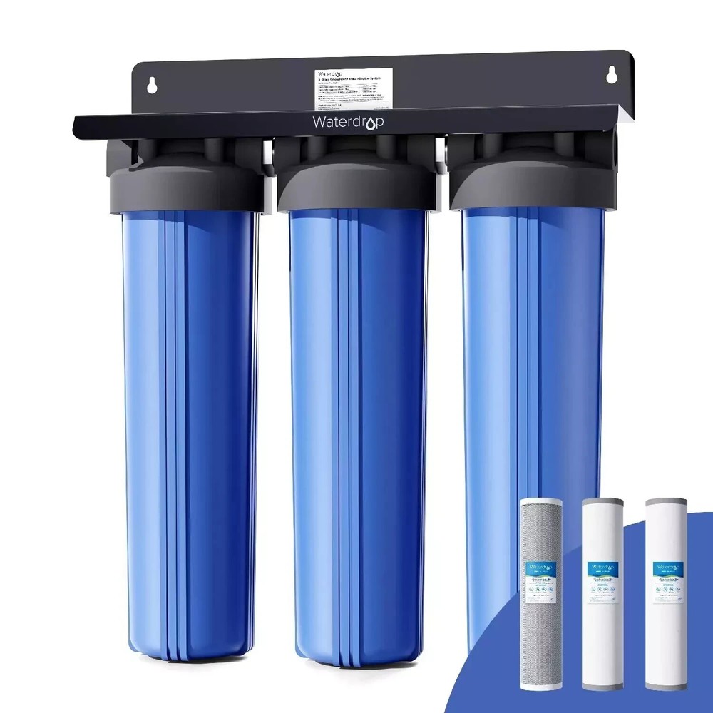 Waterdrop 3-Stage Whole House Water Filter System,Reduce Iron&Manganese