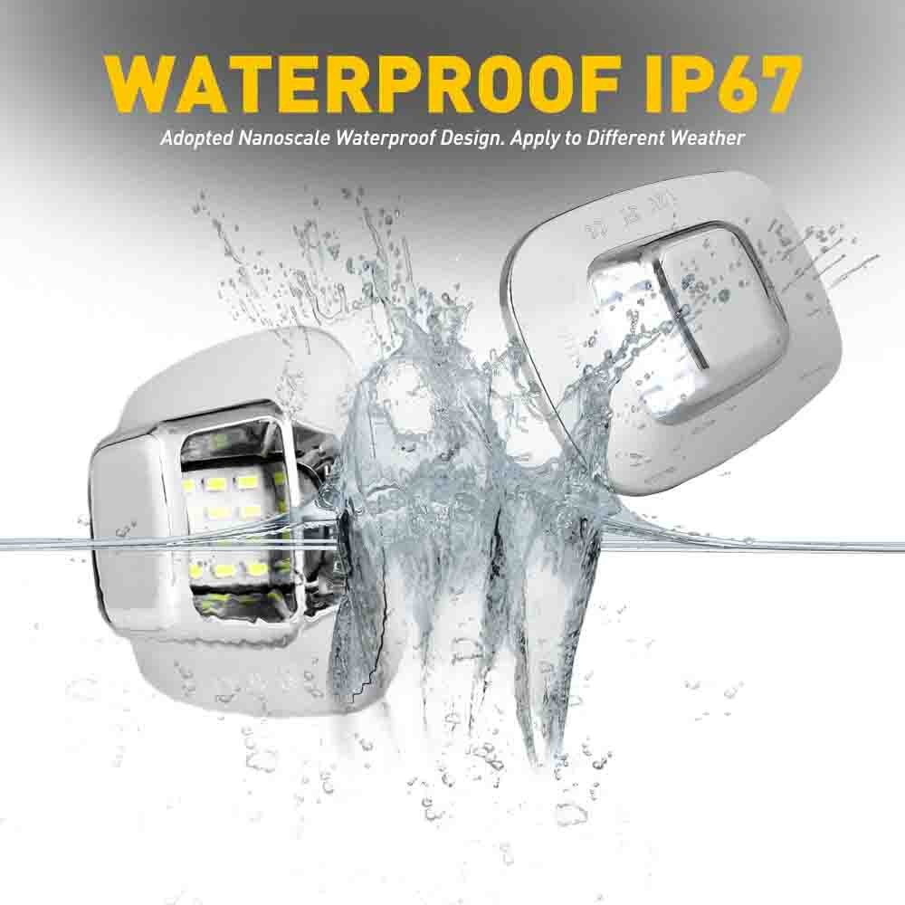 2x Chrome LED License Plate Light Tag Lamp For Chevy GMC C/K 1500 2500 ED 88-00